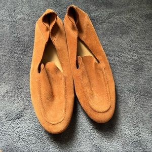 CHESTNUT SUEDE FLAT LOAFERS 7.5 A NEW DAY NEVER WORN!